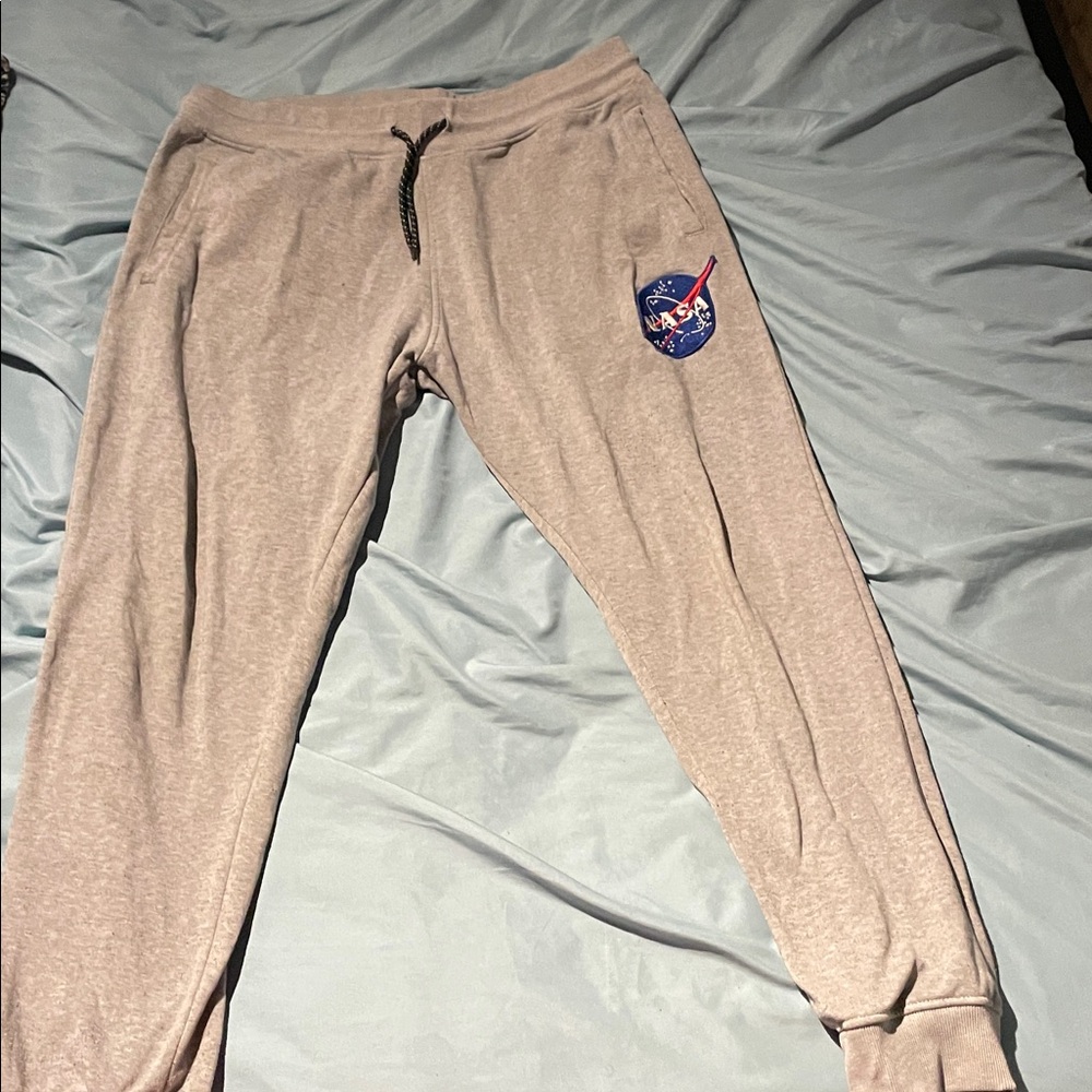 Gray Sweatpants with NASA Logo